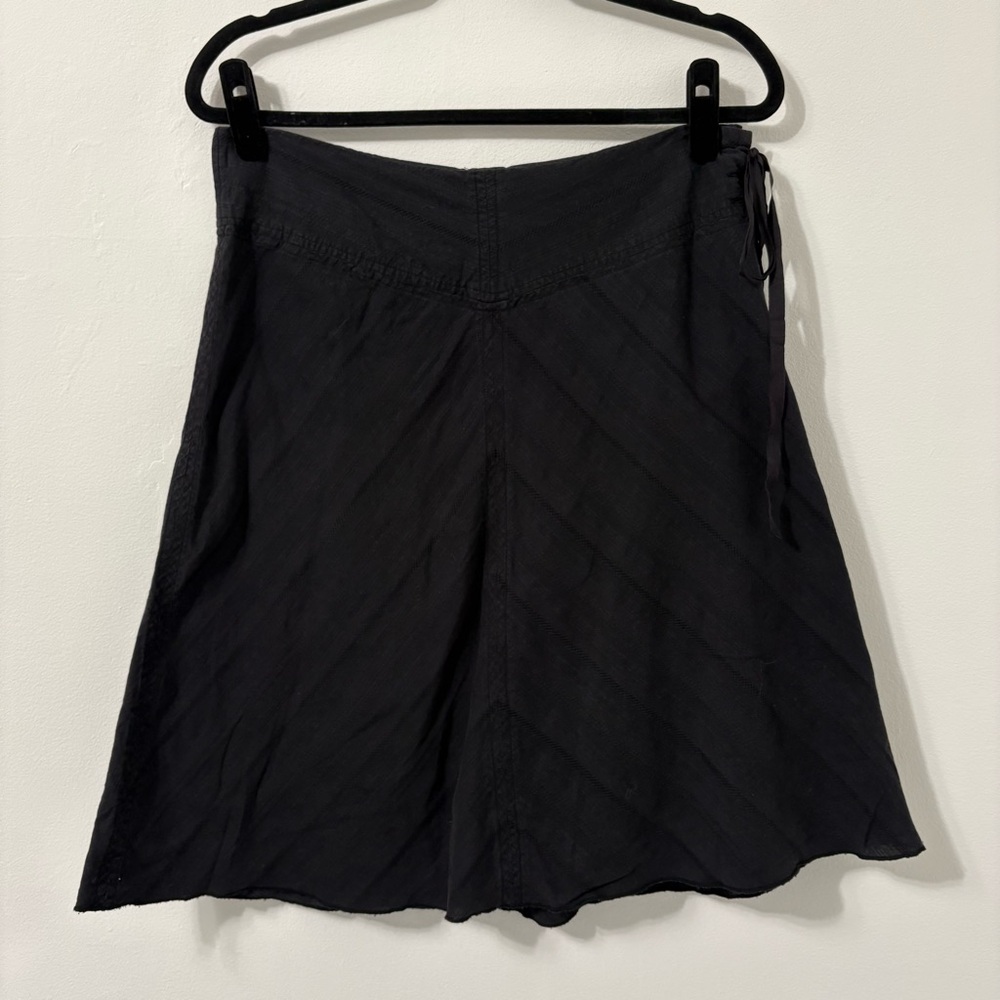 ROXY Black 100% Cotton Side Tie Skirt Sz 7